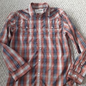 Orange and blue Plaid dress shirt